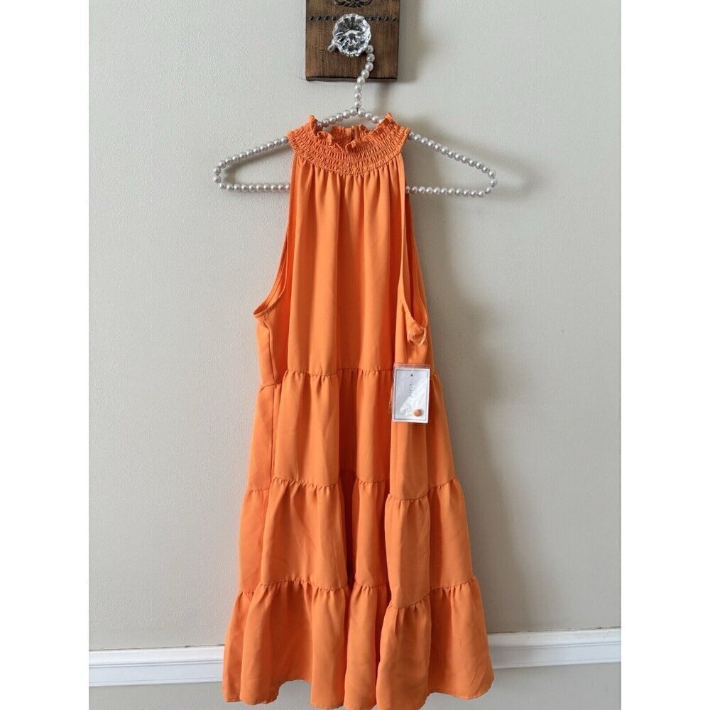 NWT 1.State Womens Size XS Orange Sleeveless Dress